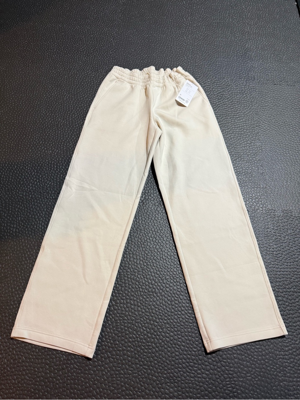 Athleta Kids Cream Elastic-Waist Straight Sweatpants